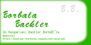 borbala backler business card